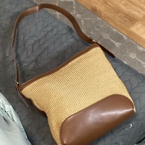 Sale!!! New Woven Brown and Tan Crossbody Bag